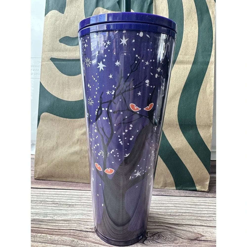 Starbucks 2022‎ Halloween Fall Cup Glow In The Dark Tree 24oz Venti Tumbler